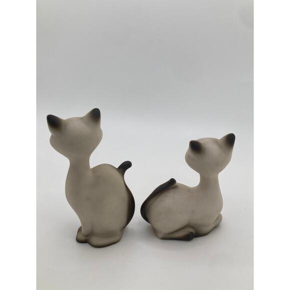 Vintage Siamese Cat Figurines Pair Blue Rhinestone Eyes CALIF USA - Picture 3 of 6